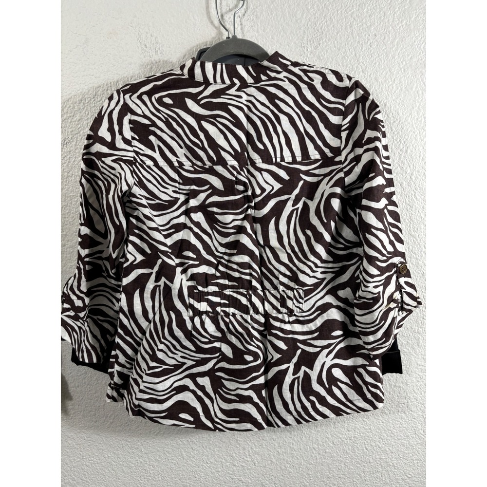 Chicos Lot of 3 Art to Wear Graffiti Face Denim Animal Print Jacket Size 0 - Picture 15 of 16